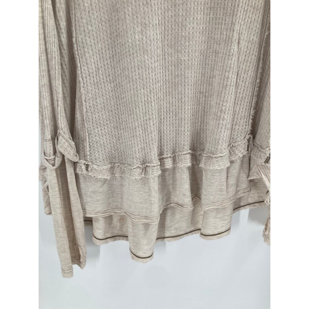 Free People We The Free Laguna Waffle Knit Tunic Thermal Oatmeal Beige Medium - Picture 8 of 12